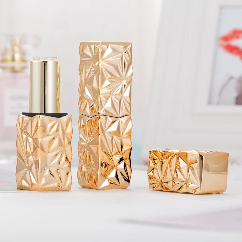 10/50 шт пустая губная помада квадратная трубка для бальзама губ блестящие золотые