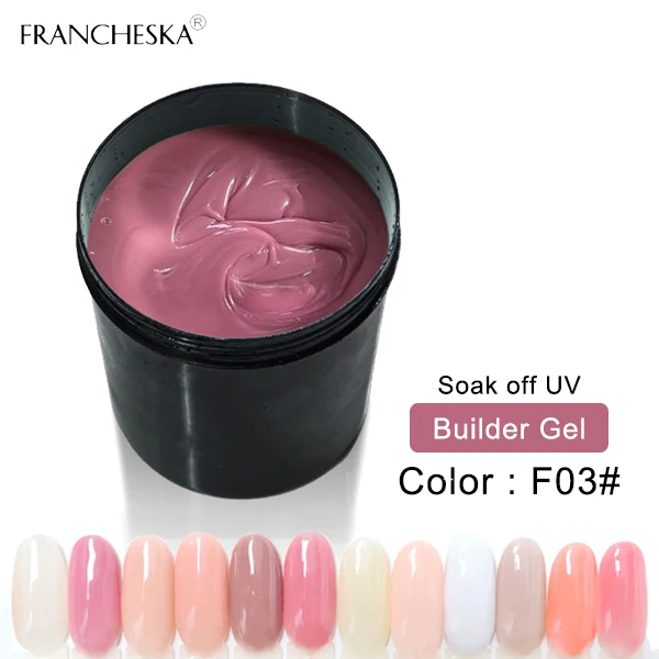 1kg builder gel-F03 Franceska builder гель 1 кг, Гель-лак для ногтей, акрилгель, камуфляж, прозрачный, прозрачный, наращивание ногтей, строительство, длительный срок - Цвет: 1kg builder gel-F03