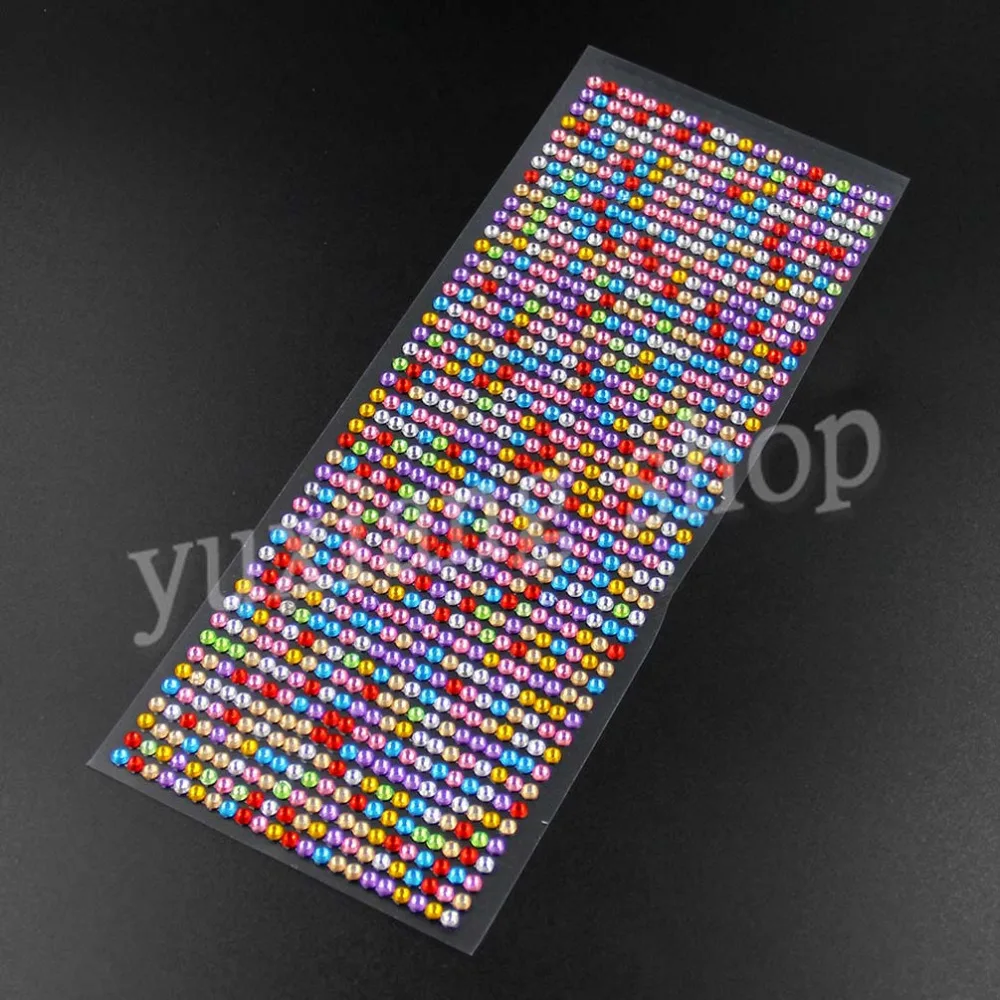 900 шт./компл. 4 мм цветные кристаллы 3D индивидуальность креативные наклейки