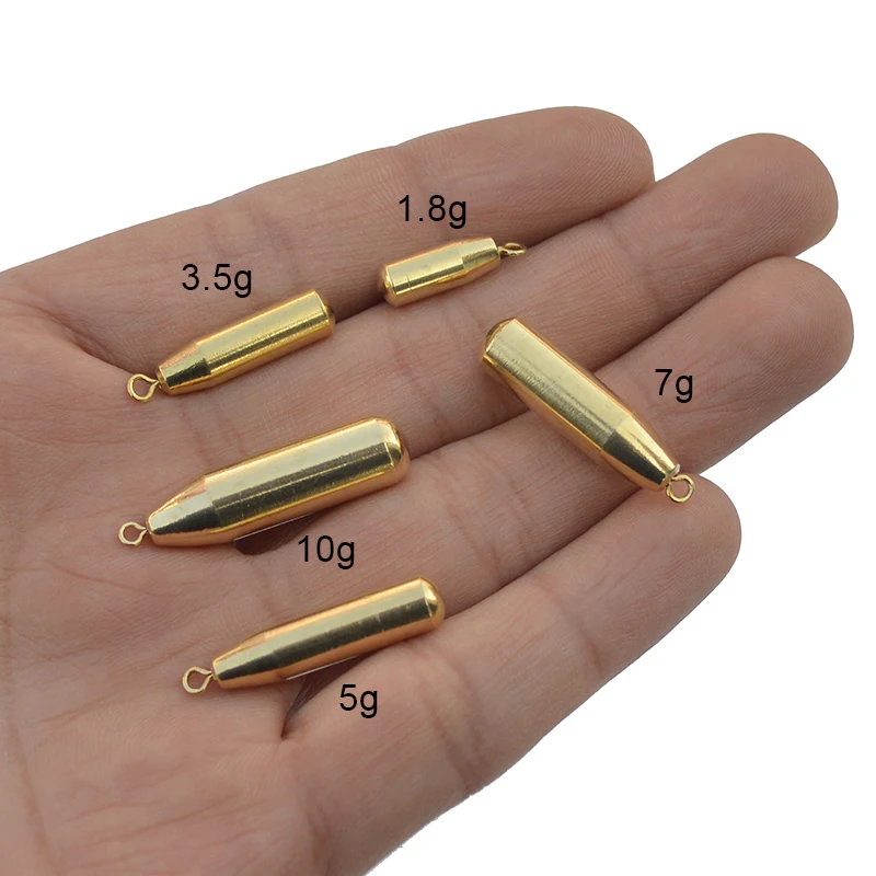 Медные рыболовные грузила Drop Shot 3 шт./лот золотой Гладкий цилиндрический