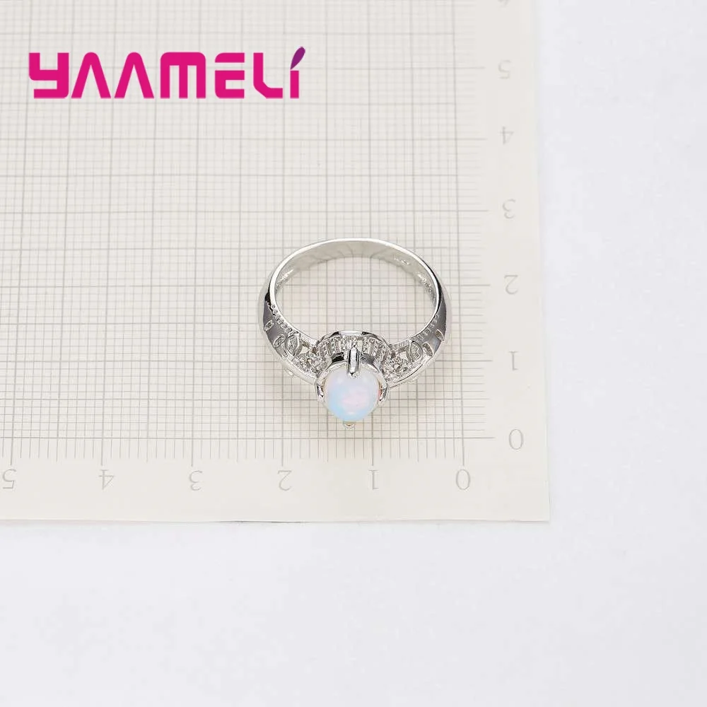 

Sweetheart Oval Opal Finger Rings Brilliant Fashionable 100% 925 Sterling Silver Crystal For Women Men Jewelry Present
