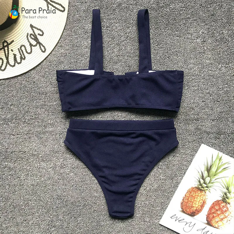 High Waist Swimsuit Women V Wire Push Up Bikini Set Top Style Thong Swimsuit High Waist Women Beach Bathing Suit