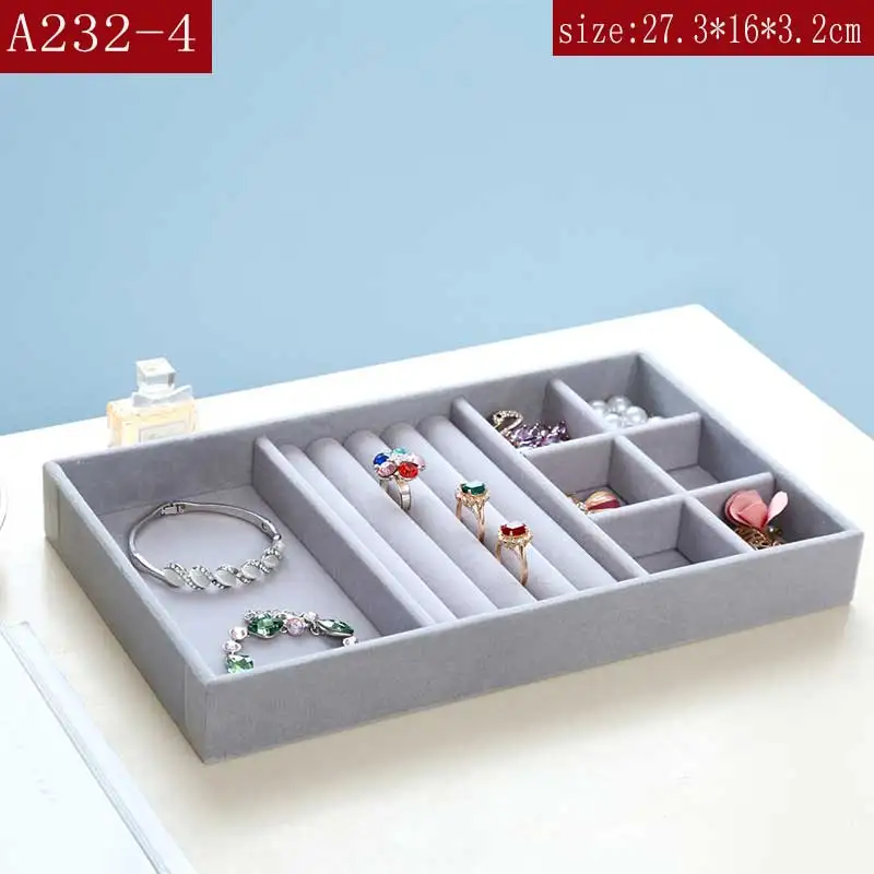 AF коробка для макияжа кольцо/серьги диплей стенд серый/прозрачный цвет ювелирных