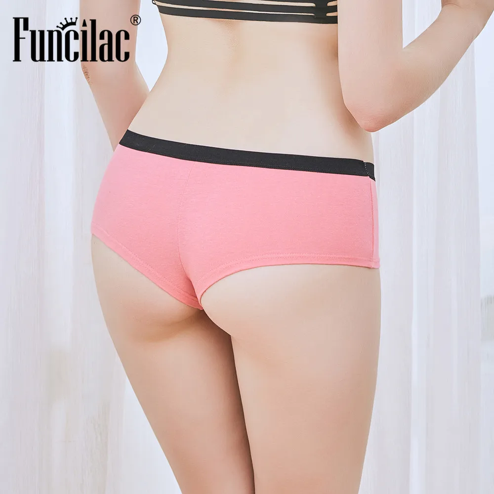FUNCILAC женское нижнее белье шорты для женщин сексуальные хлопковые трусики с