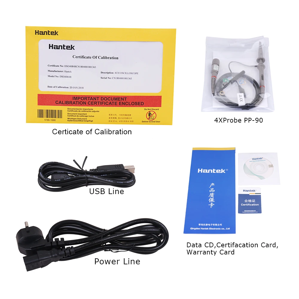Hantek DSO4084B 80 МГц 1GS/s 4CH Осциллограф USB ПК ЖК EXT DVM автоматический генератор диапазона +