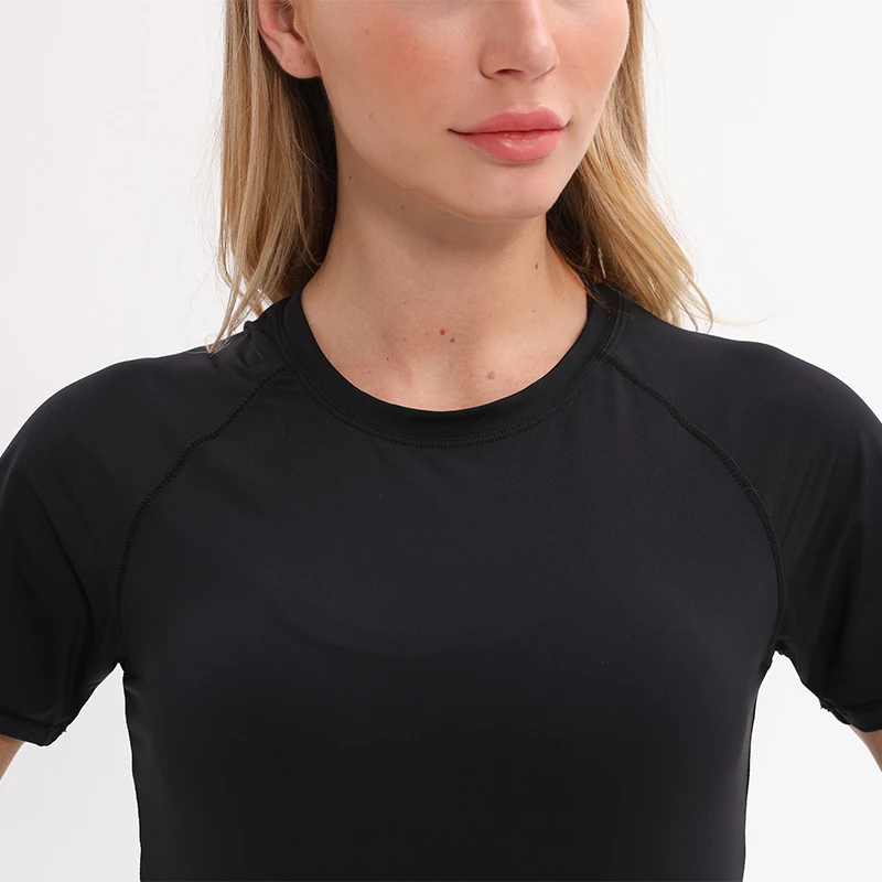 

SHINBENE Back Mesh Patchwork Yoga Fitness T-shirt Women Loose Fit Plain Sport Workout Tee O-neck Gym Short-sleeved Shirts