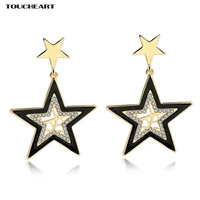 toucheart best selling ethnic gold color star earrings fashion jewelry brand crystal stud earrings for women brincos ser160102