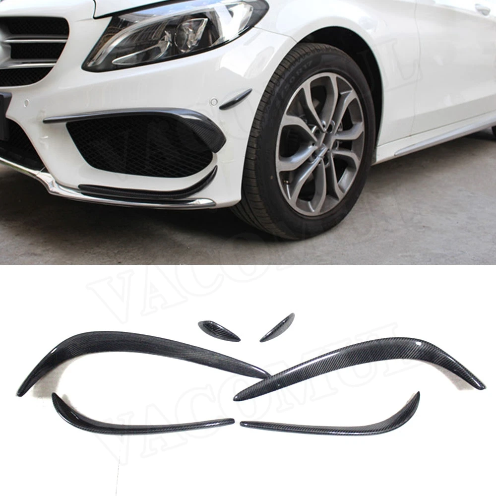 Передний бампер из углеродного волокна для Mercedes Benz C63 AMG C180 C200 2015 2017|Амортизаторы| |