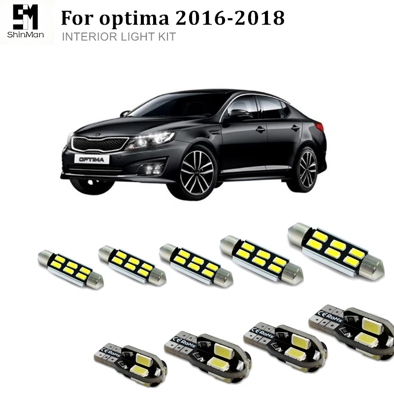 

10x bright indoor lighting reading lamp led for kia Optima 2011-2018 car interior light kit accessories