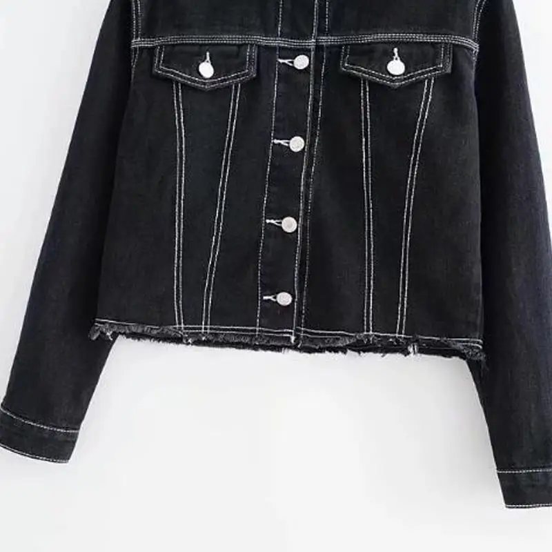 Casaco feminino Длинные рукава jaqueta feminina джинсковая куртка Женская корейская модная