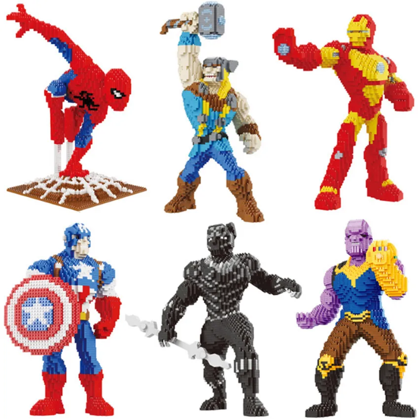 Marvel Мстители DIY Строительные алмазные нано блоки игрушка супер герой Железный