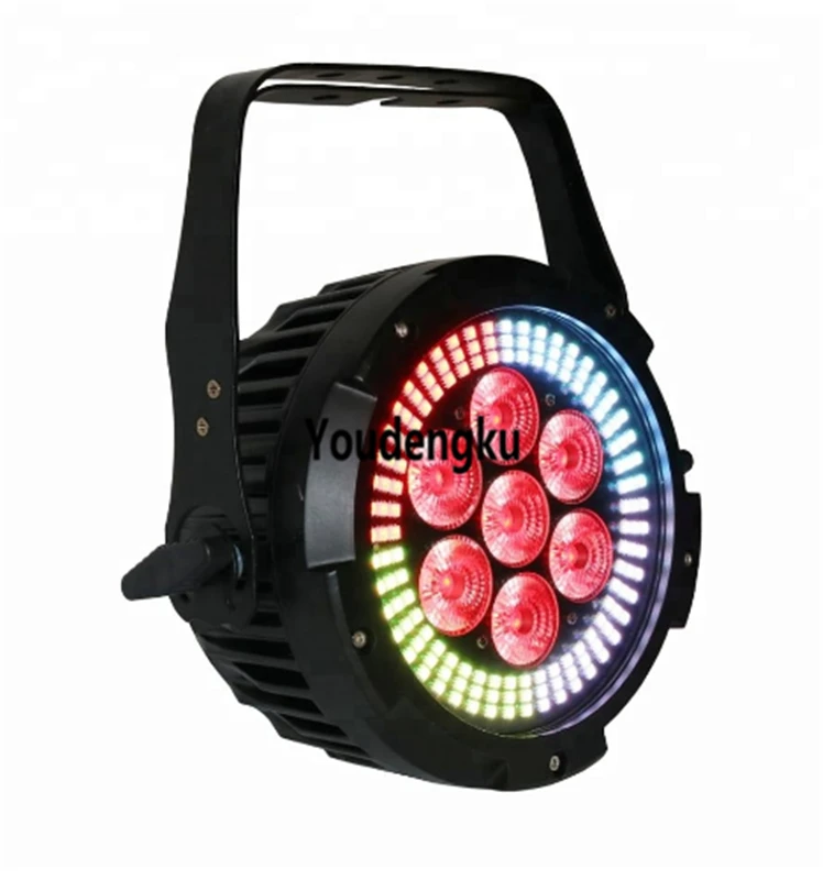 4 шт. 7x12 Вт rgbaw + УФ 6 в 1 Мини светодиодный par dmx 64 с 144x0 2 круглым rgb can