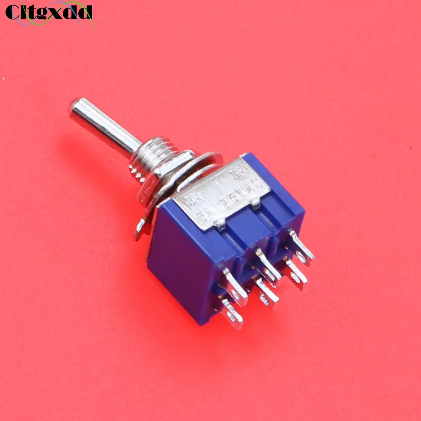 Cltgxdd 1Pcs MTS-202 Мини переключатель 6A 125V AC 6 Pin ON-ON 2 положения DPDT переключатель для переключения света и моторов.