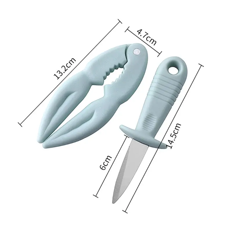 

2pcs/set Oyster Knife Sharp-edged Lobster Crab Calmp Pliers Shell Seafood Opener Tool Kit Multifunction Kitchen Utility Tools
