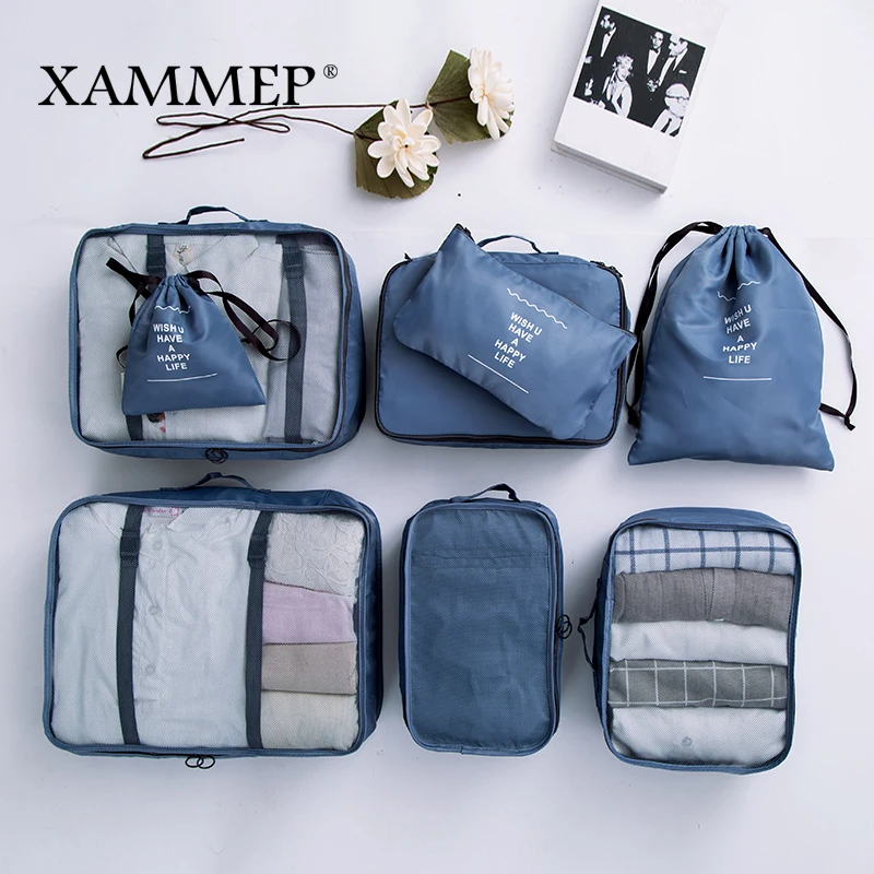 Дорожные сумки 8 шт./компл. дорожный Органайзер чемоданы багаж для одежды мужские