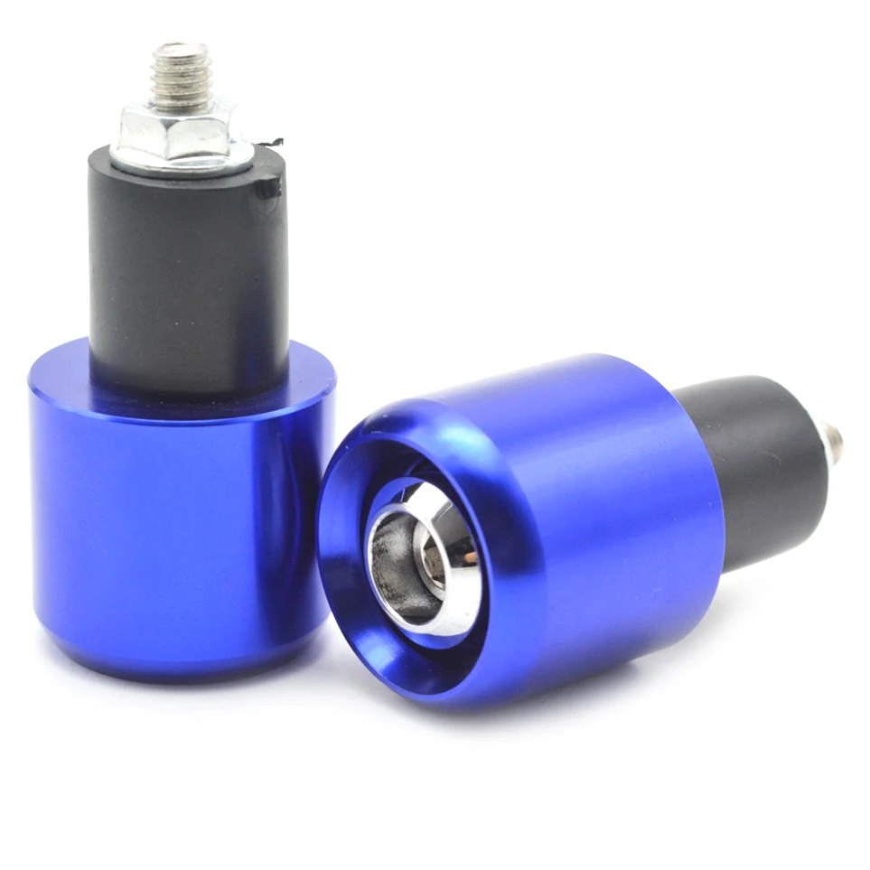blue Универсальный мотоцикл 22 мм 7/8 ''CNC алюминиевая ручка Бар Конец Руль Ручки кепки для SUZUKI GSR600 GSR750 GSX1400 GSF650 BANDIT - Цвет: blue