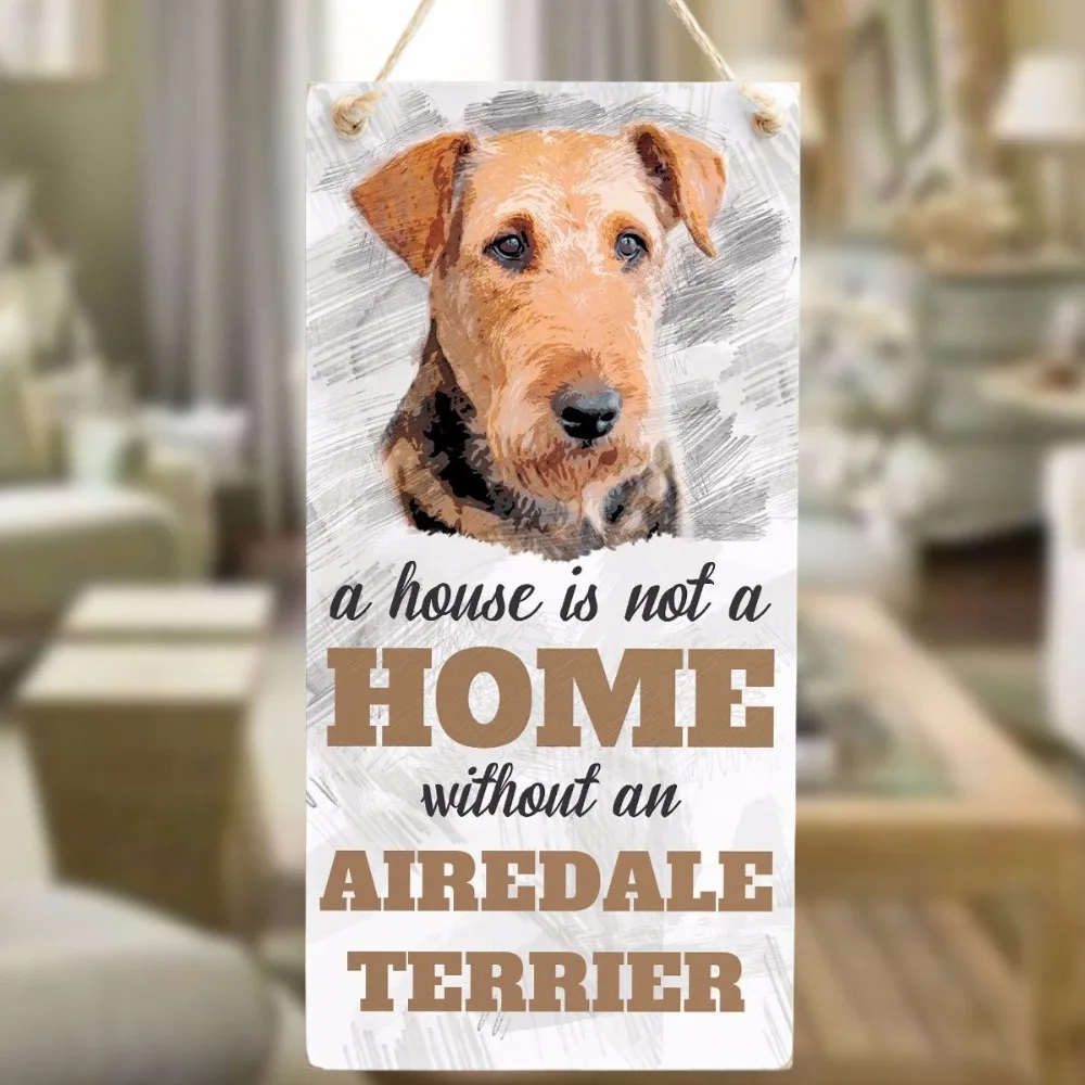Домик Meijiafei это не дом без надписи Airedale Terrier Dog/зубной знак 10x5 дюймов|house plaque|home