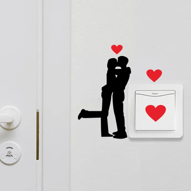 Наклейки на стену для влюбленных поцелуй компьютера ноутбука холодильника чашки