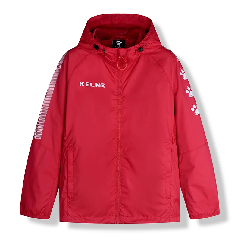 Kelme/детский плащ для занятий спортом на открытом воздухе, тренировок, футбола, баскетбола, ветрозащитная водонепроницаемая куртка с капюшоном, весна-осень 3883211