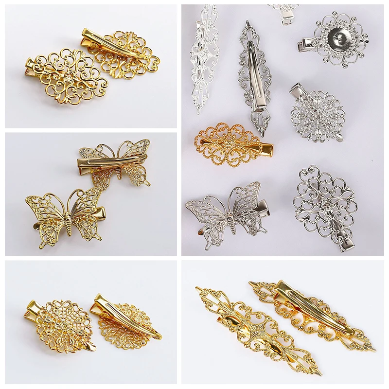 1 шт. винтажный женский зажим для волос невесты с бабочкой и листьями