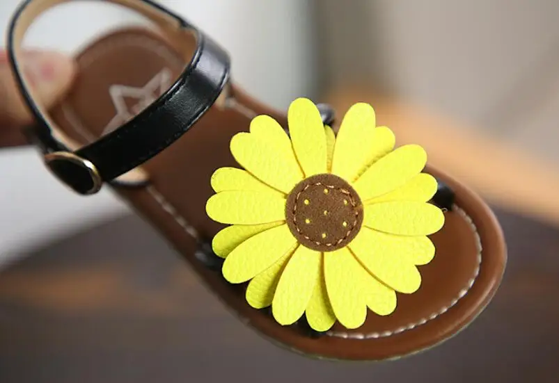 Новинка лета 2019 обувь принцессы с цветочным принтом для девочек детская пляжная