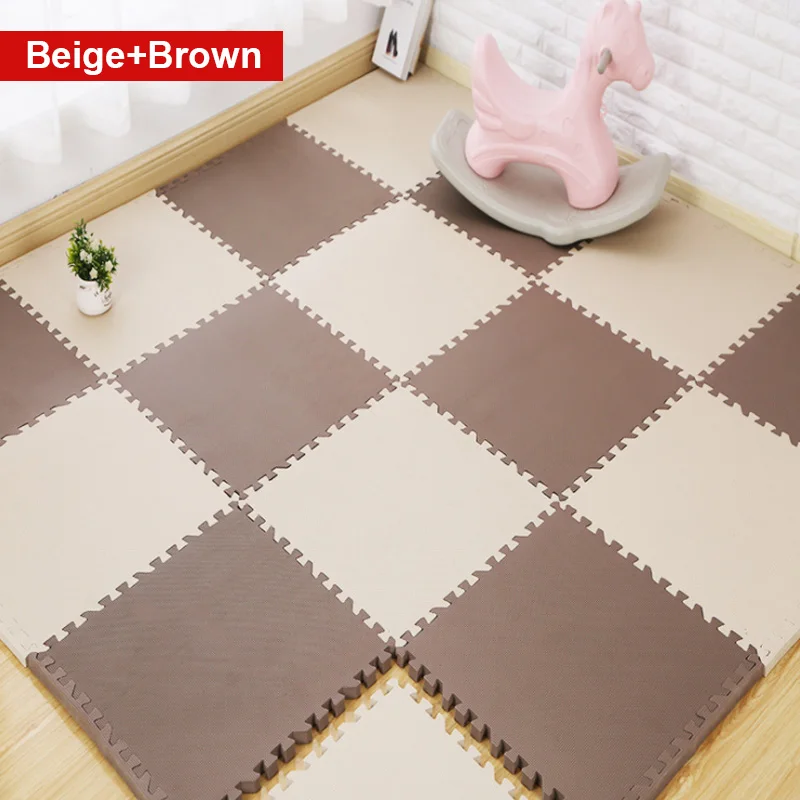 beige brown ITNEX 10 шт./лот 30*30*0,8 см для детей, eva пены игровой коврик-пазл для детей ковры, детские игрушки, ковер для детей блокируя напольный для упражнений Плитки - Цвет: beige brown
