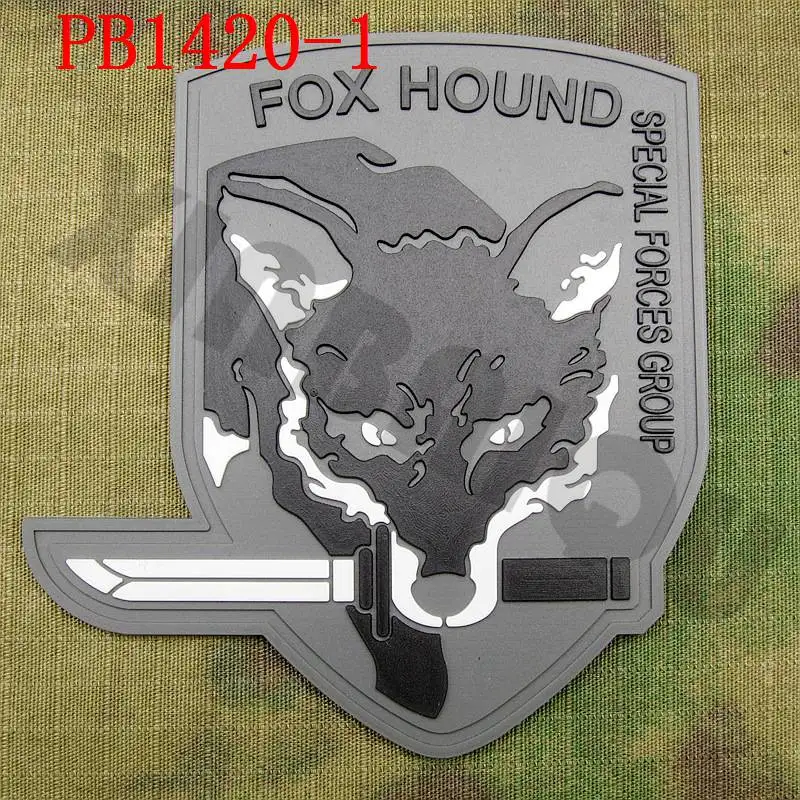 PB1420 Gray ПВХ патч металлическая Шестерня твердый MGS FOX HOUND спецназ Группа крюк на - Цвет: PB1420 Gray