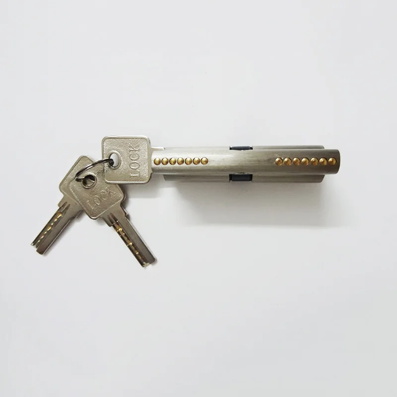 Новый латунный цилиндр дверного замка одинарный 70 мм атласный никель KF194 |