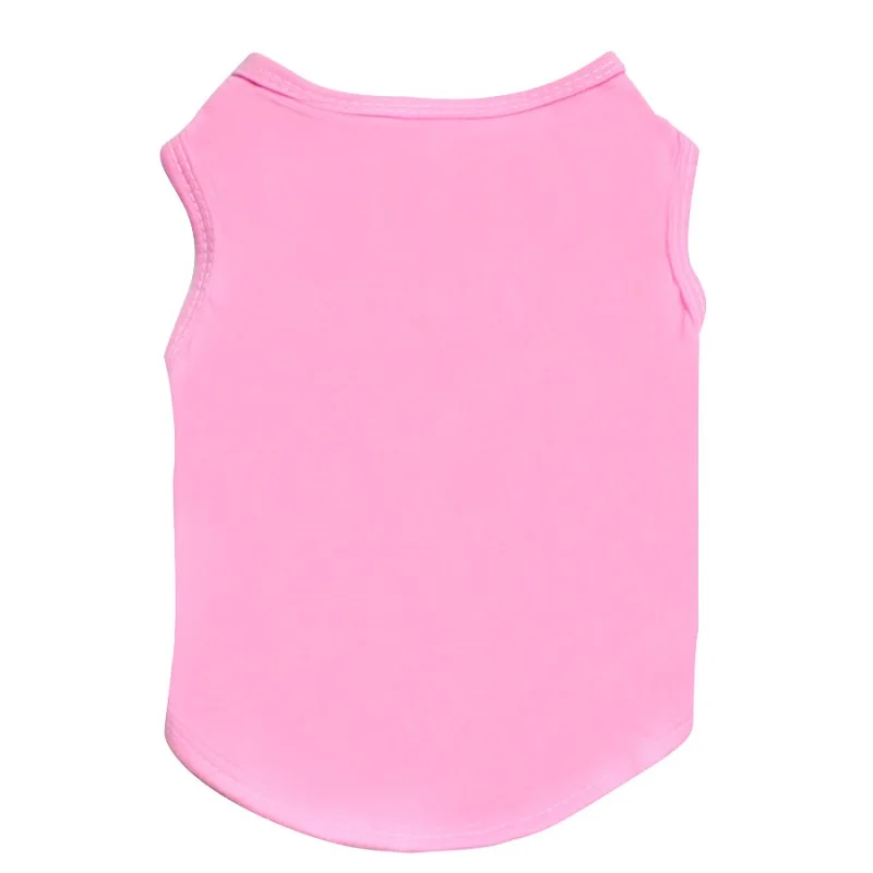 Pink Летняя одежда для домашних животных без рукавов, 4 однотонных цвета, жилет для животных, хлопок, ультра тонкий узор, сделай сам, основной полистер, пустые рубашки для собак, футболка для собак - Цвет: Pink