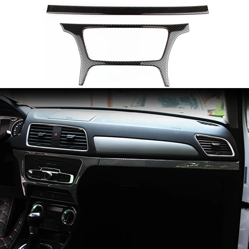 

2x 100% Carbon Fiber Panel Control Control Frame Trim Cover For Audi Q3 2015-17