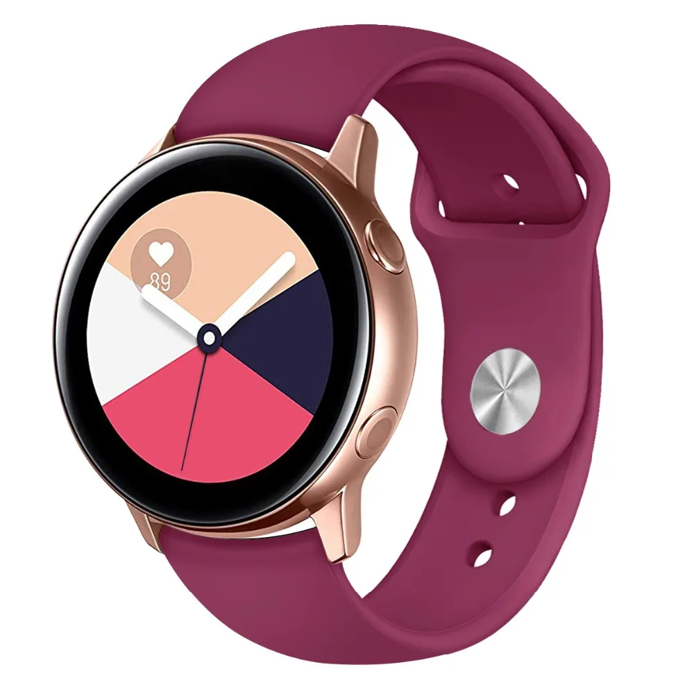 20 мм силиконовые полосы для Samsung Galaxy Watch активный ремешок gear S2 Спортивный