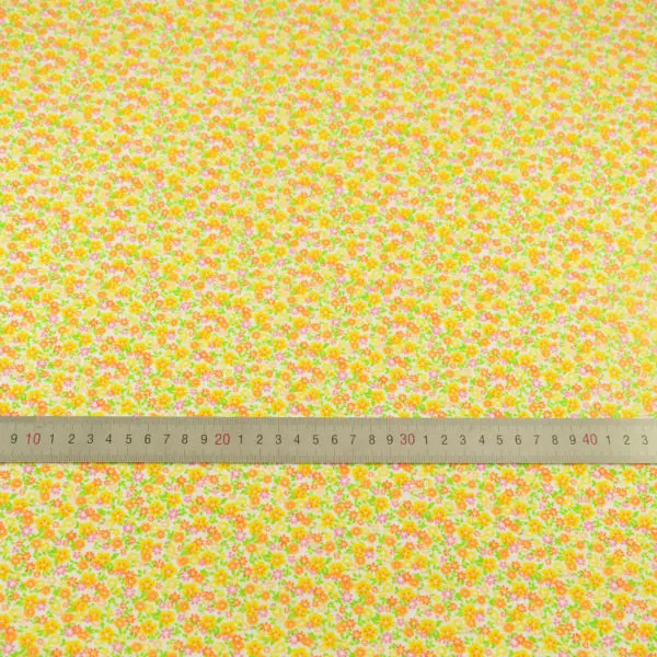 100% хлопчатобумажная ткань Милые оранжевые цветы дизайн пэчворк желтый домашний