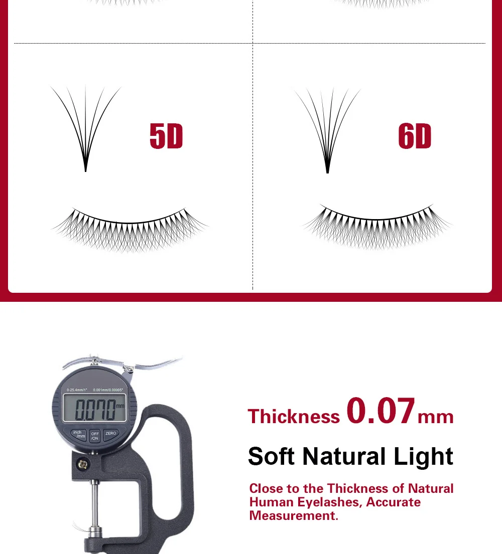 NAGARAKU 5 trays Eyelash Extensions Long stem Premade Volume Fans 3d/4d/5d/6d Lash Russian Volume Pre made Fans Soft Light