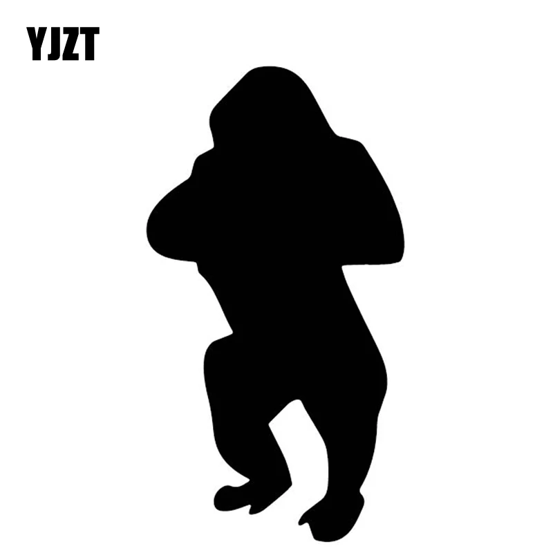 

YJZT 9.1CM*16.8CM Chimpanzees Decoration Car Sticker Body Of Car Vinyl Decal Accessories Black/Silver C4-1837