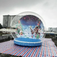 2m3m4m dia inflatable snow globe human size snow globe for christmas decoration popular clear photot booth for people inside
