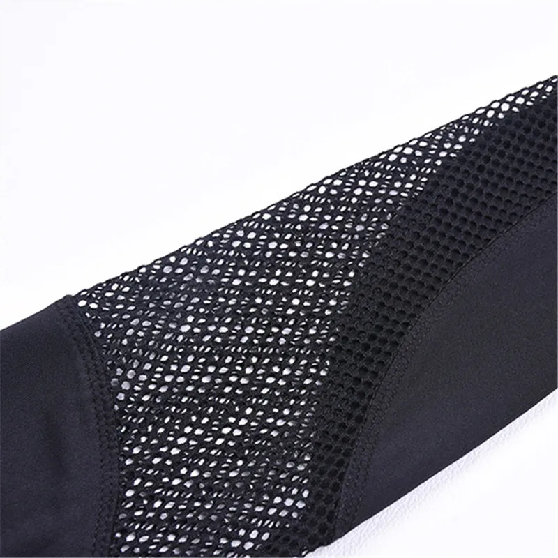 NORMOV 2018 Woman Sexy Mesh Patchwork Breathable Leggings Slim Fit Body Shapes Capri Legging Workout Sudadera Mujer leggings | Женская