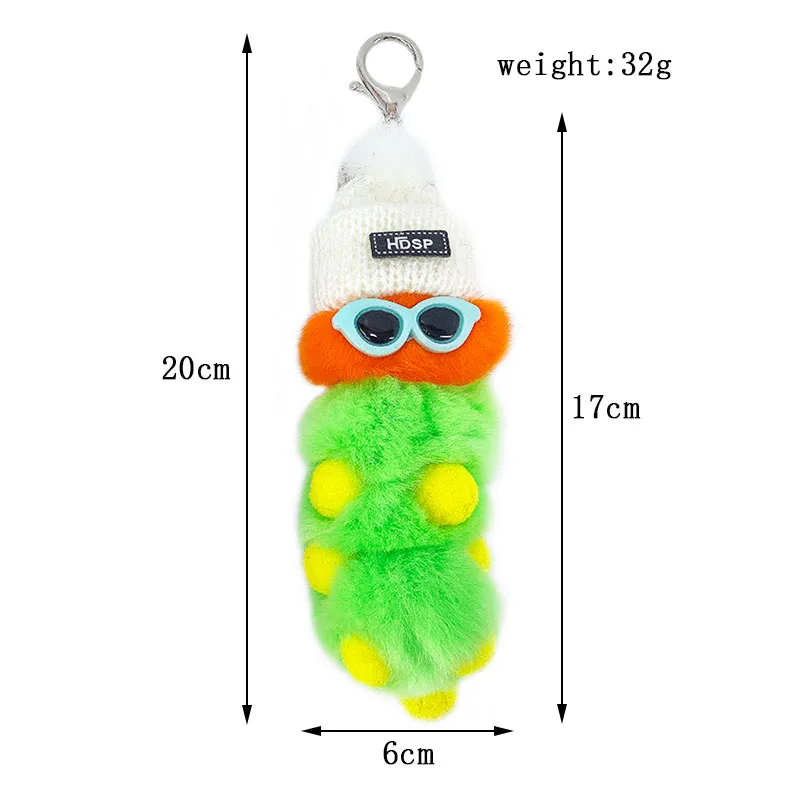 Новинка шапка плюшевая гусеница Стайлинг Ключ Пряжка Кулон девочка сумка