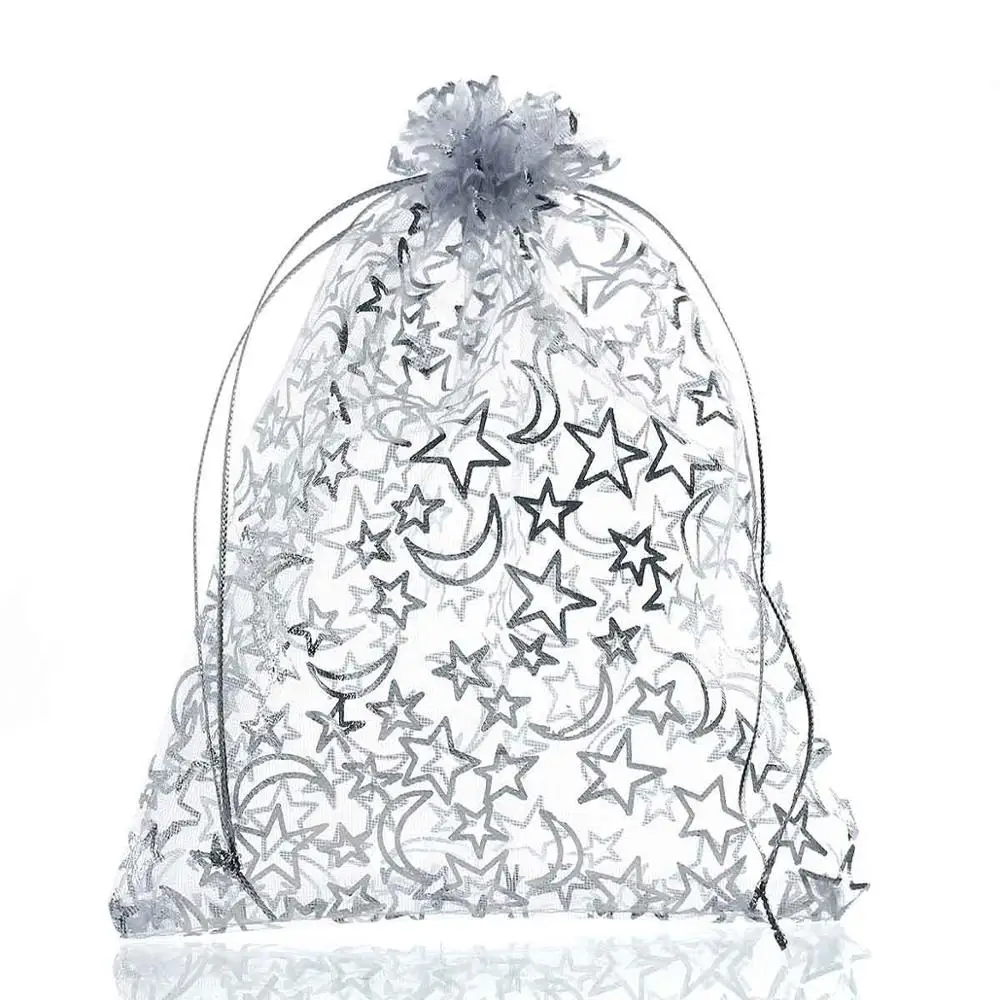 16x13cm-40pcs MJARTORIA 40-50 шт белые цветы из органзы сумки для упаковки ювелирных изделий рождественские украшения для свадебной вечеринки подарочные пакеты - Цвет: 16x13cm-40pcs