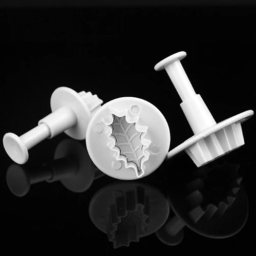 Новинка 3 шт./комплект Рождественская форма листа розы для декорации торта