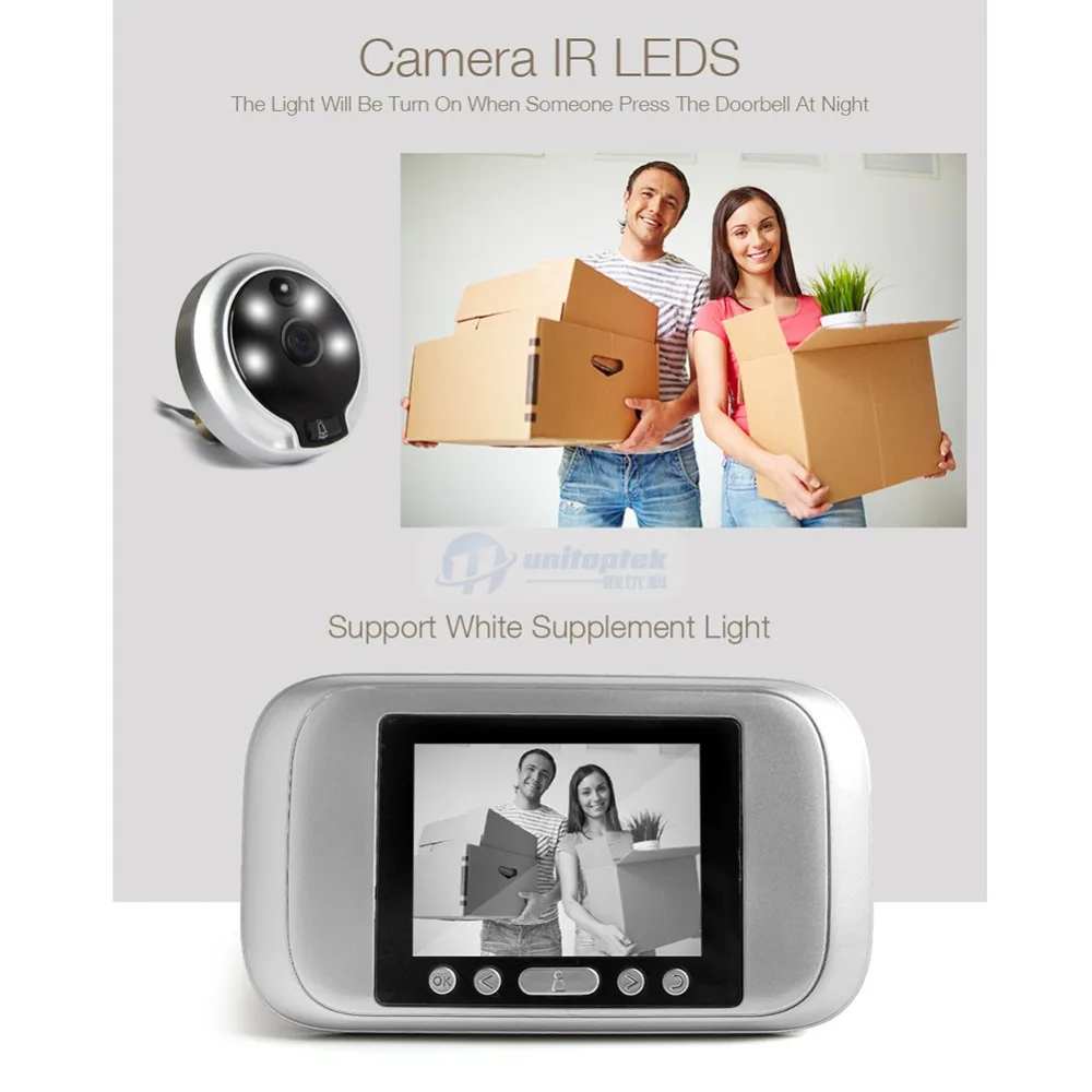 Цифровой глазок с ЖК экраном 3 2 дюйма дверной звонок видеодомофон HD 720P 960P ИК