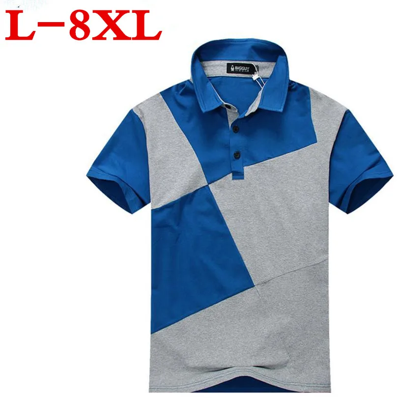 Большой size8xl Мужские Поло рубашка Лидер продаж Мода Для мужчин Лето 2017 г. короткий