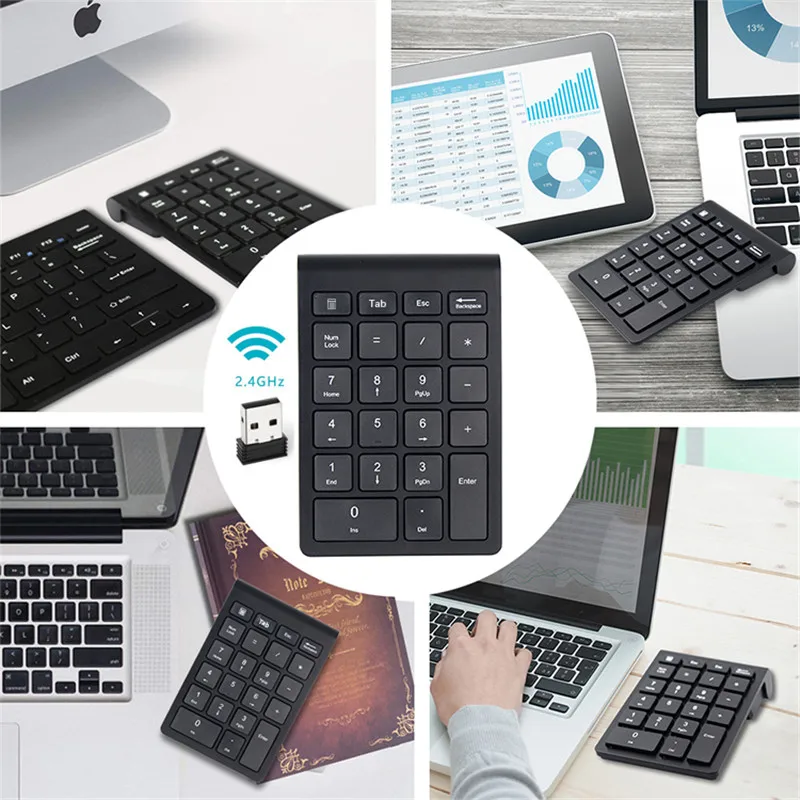 Черная клавиатура 22 клавиши мини Numpad Беспроводная Bluetooth цифровая клавиатура для Apple ПК клавиатуры
