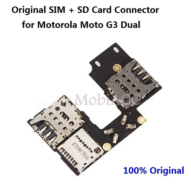 100% оригинальный для Moto G3 G 3rd Gen устройство чтения SD карт с двумя SIM картами разъем
