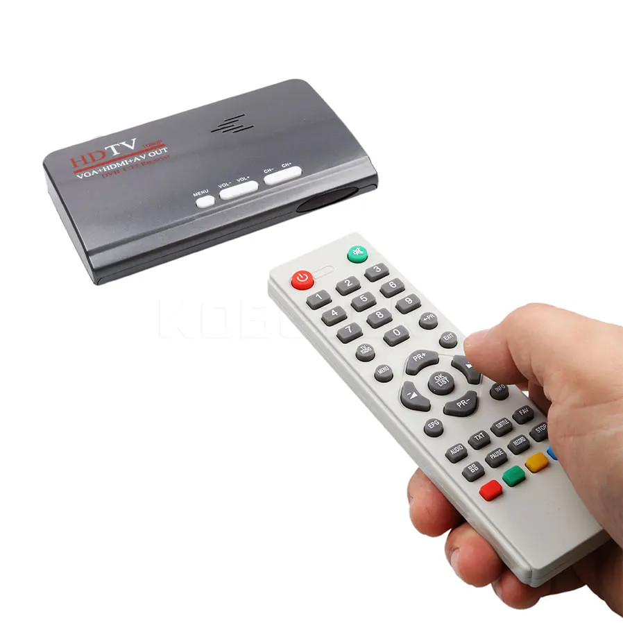 Kebidumei VGA AV CVBS тюнер приемник DVB-T2 TV Box Цифровой наземный HD 1080P DVB-T/T2 с пультом