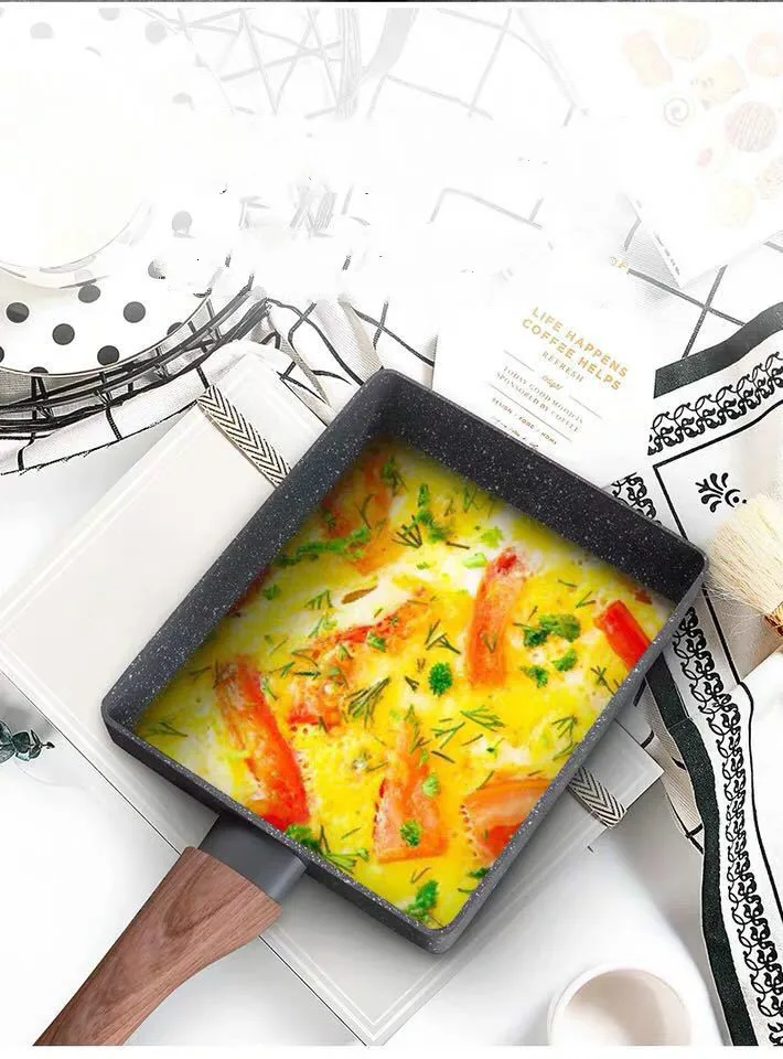 Melaleuca; пальто в японском стиле Алюминий сплав Tamagoyaki сковородка для омлета с антипригарным окрытием Фрай Сковорода для яиц блин горячий горшок нержавеющая сталь 15x18 см