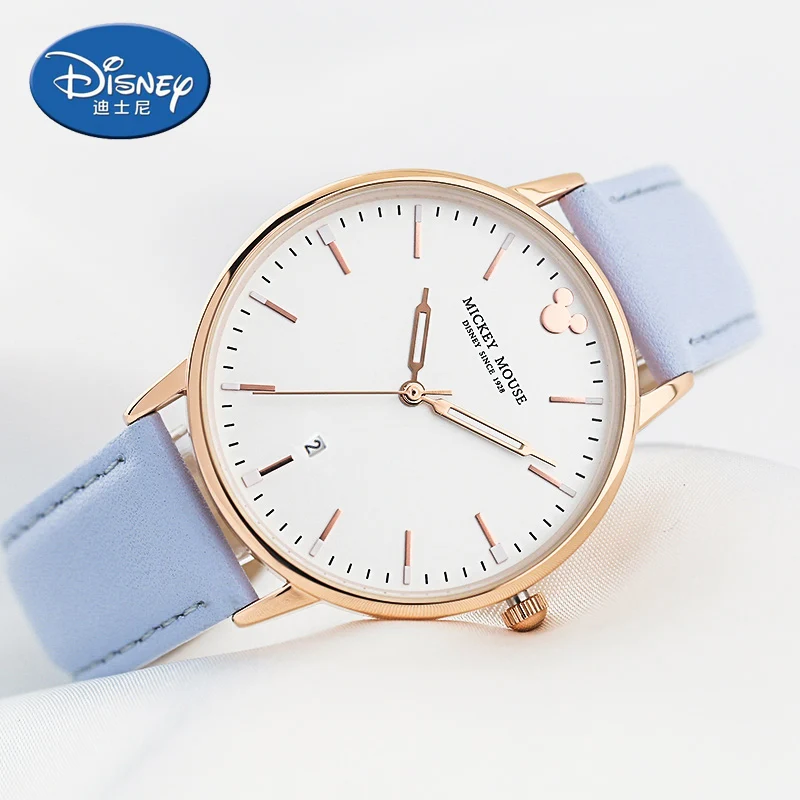 Disney Simple Women-watches 2017 brand luxury Casual Simple Watch Rose Gold Case 30M Waterproof Japan Movt Montre Femme MK-11186