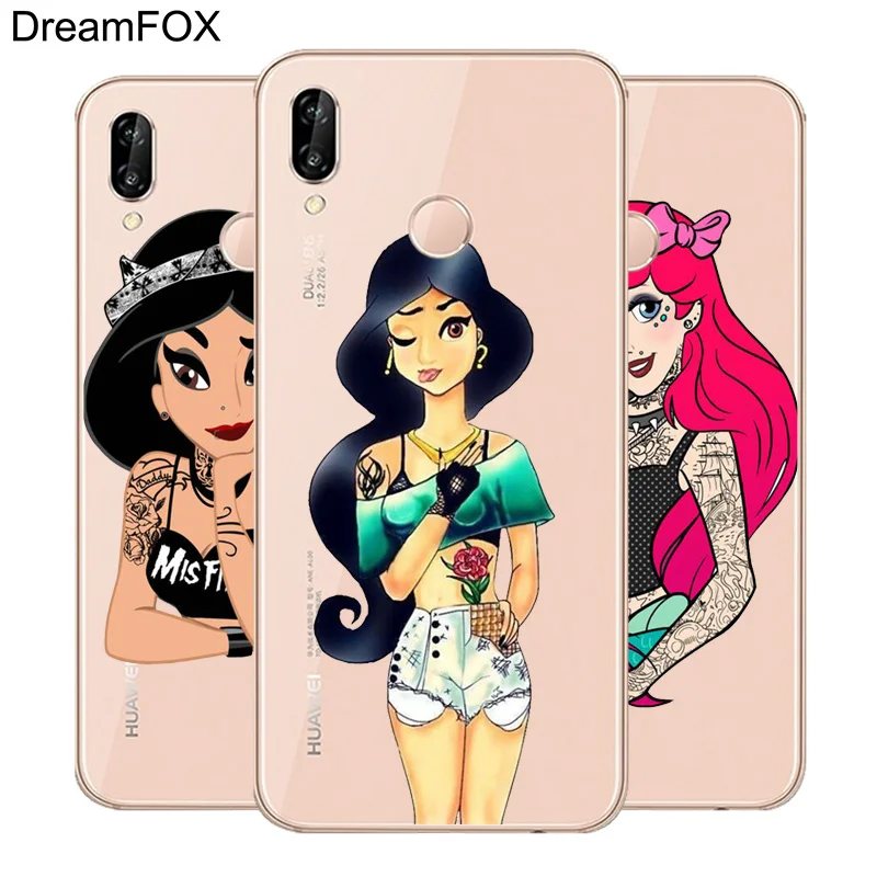 DREAMFOX L095 принцесса девушки панк Мягкий ТПУ силиконовый чехол для huawei Honor 6A 6C 7X9 10 P20