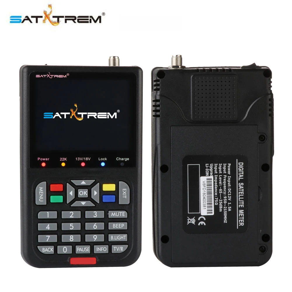 Satxtrem черный V8 Finder DVB-S2 цифровой спутниковый искатель высокой четкости MPEG-4 DVB S2 спутниковый измеритель полный 1080P FTA Sat Finder