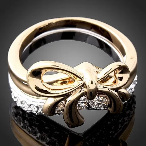 Chran элегантная брендовая Для женщин Кольца Jewelry классический 2 тона цвета:
