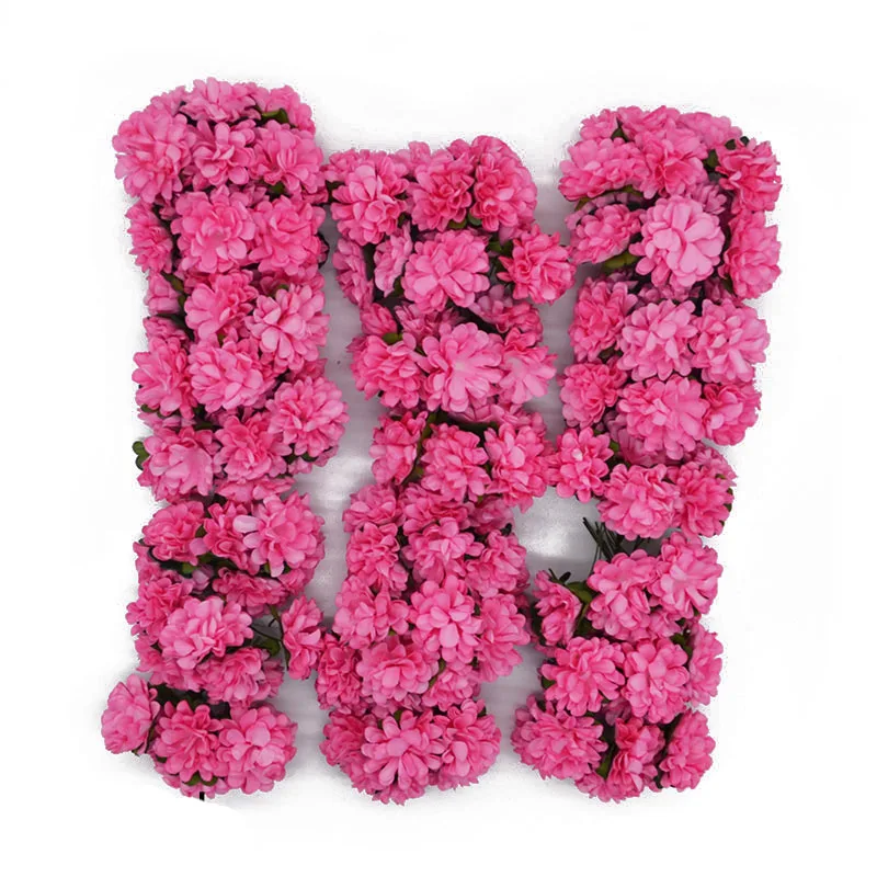 pink 144 шт 3 см бумажные розы Искусственные цветы Свадебные украшения мини букет ручной работы маленькие вечерние цветы для скрапбукинга Сделай Сам Азалия - Цвет: pink